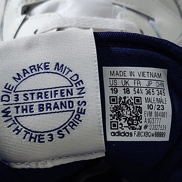 New Men's Adidas Forum Low CL Shoes Blue & White Size 19 - Picture 7 of 12